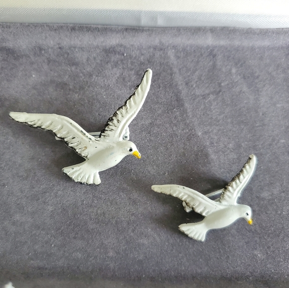 Unique And Rare Vintage Brooch Two Birds ~ Vintage Jewellery - Picture 2 of 12